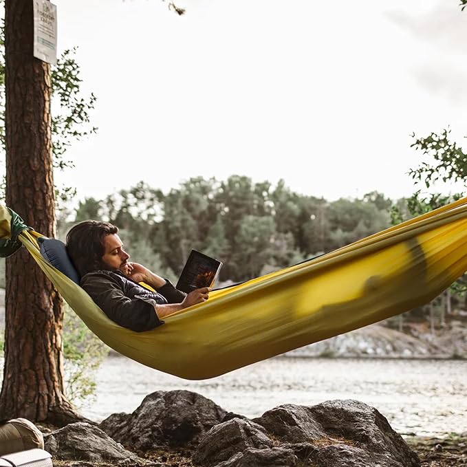 Ultralight Inflatable Camping Travel Pillow - Compressible, Compact, Comfortable, Ergonomic Inflating Pillows for Neck & Lumbar Support Camp, Hiking, Backpacking Black