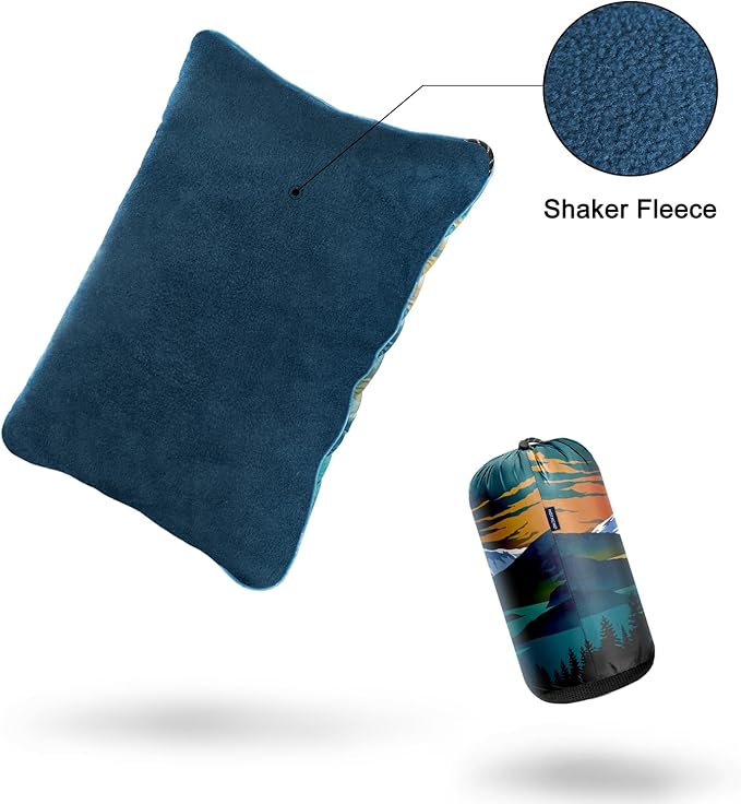 Camping Pillow,Supportive Compressible Travel Pillow Middle Size Lightweight Camp Pillow with Storage Bag for Camping,Hiking,Backpacking,Airplane