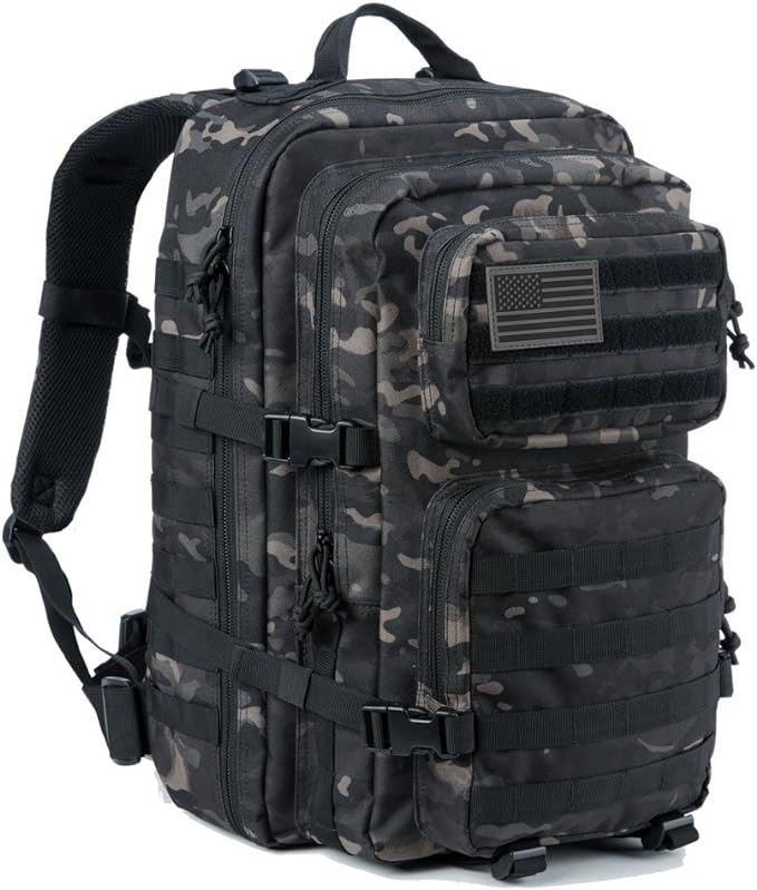 REEBOW GEAR Military Tactical Backpack for Men Large Army 3 Day Assault Pack Molle Bag Backpacks (Camo Black)