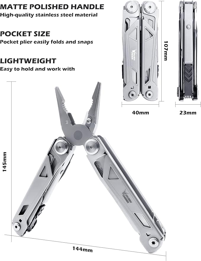 RUSH DEER Multi-Tool 18-in-1 Essential Survival Tools and Multitools Plier,Versatile Camping Tool Kit-Gift for Men-ultimate versatile toolkit For DIY,Outdoor