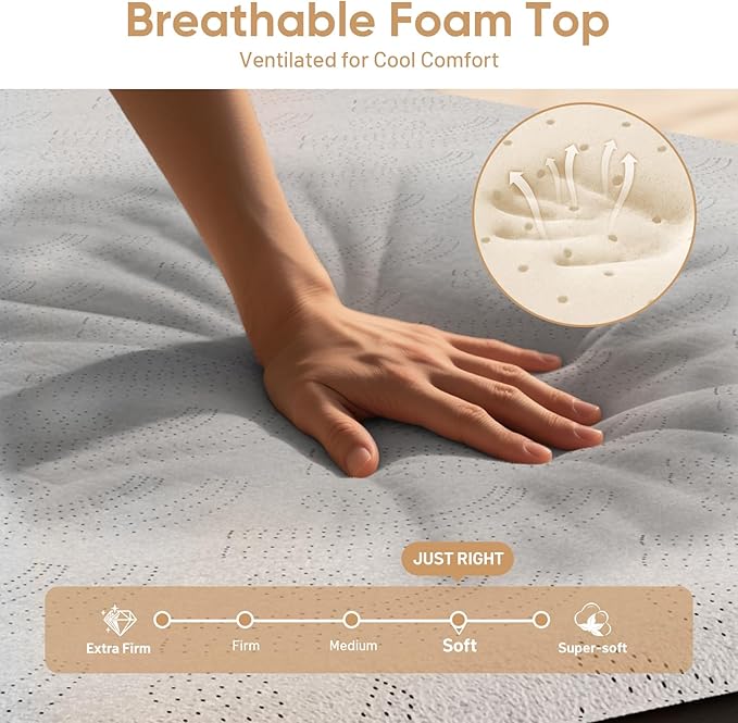 VOSSER Air Mattress with Built-in Pump,Queen 18'' Foam Topper Blow Up Mattress,Luxury Inflatable Mattress 2 Mins Self-Inflation/Deflation - Breathable and Flatness-Free for Camping, Home & Guests