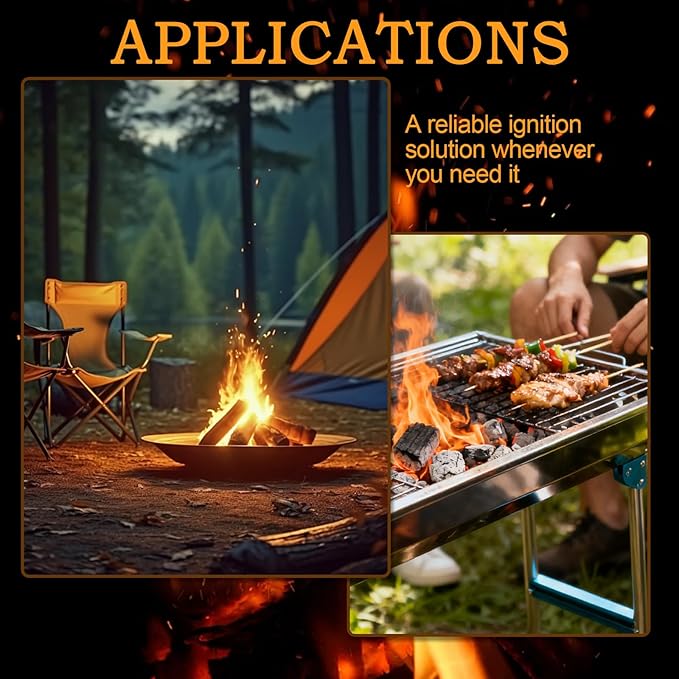 Fire Starter Plugs, 25-Pack, Long Burning Windproof Starters for Campfire, BBQ, Fireplace, Chimney