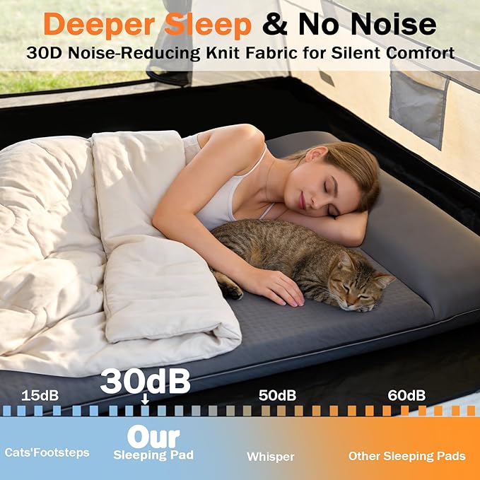 Self Inflating Sleeping Pad with Electric Pump, 3.15" Ultra-Thick Memory Foam Camping Sleeping Pad with Built-in Pillow, 4 Season Camping Mattress Pad, Camping Essentials Gear for Camp Travel Tent Car