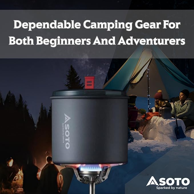SOTO Amicus Stove with or without Igniter Camping Stove - Superior Under Windy Conditions, Shock Resistant, and Low-cost With High-end Performance Stove