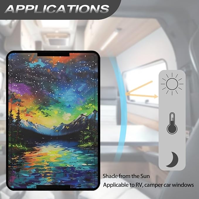 Aurora RV Door Window Shade Universal Camper Trailer Blackout Window Cover, UV Rays Protection, Side Door Window Shade Cover, RV Accessories for Outside