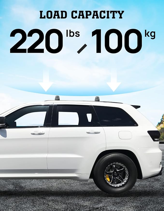 Roof Rack Cross Bars Compatible with Jeep Grand Cherokee Altitude & SRT & Trackhawk 2011-2022 with Roof Black Moldings, Aluminum Car Roof Rails Crossbar with Lock for Roof Cargo Carrier Bike