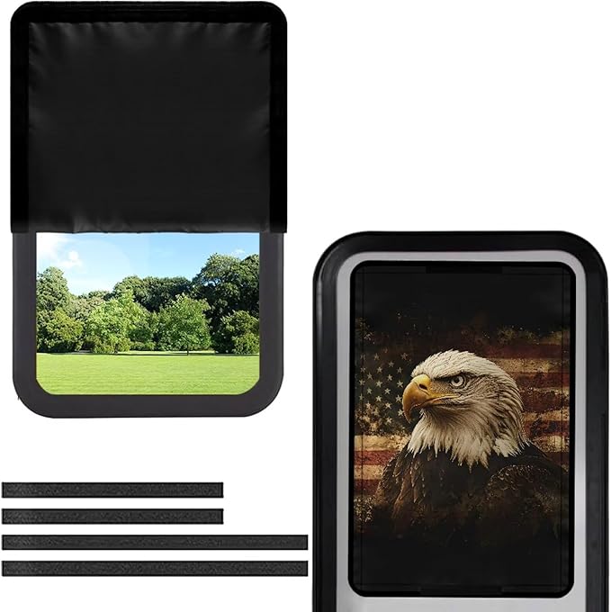 Eagle American Flag RV Door Window Shades Replacement RV Thin Window Blinds Shade Covers for Campers Travel Trailers