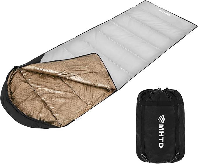 Sleeping Bag for Adults All Season 0 Degree,Cotton Canvas with YKK Zipper Compact Backpacking Mummy Camping Sleeping Bag