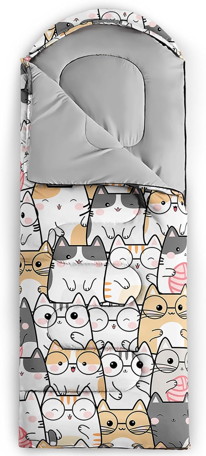 QOOMO Camping Sleeping Bags,3 Season Warm & Cool Weather,Lightweight,Waterproof Sleeping Bags for Adults & Kids,Traveling,and Outdoors,Camping Gear Equipment