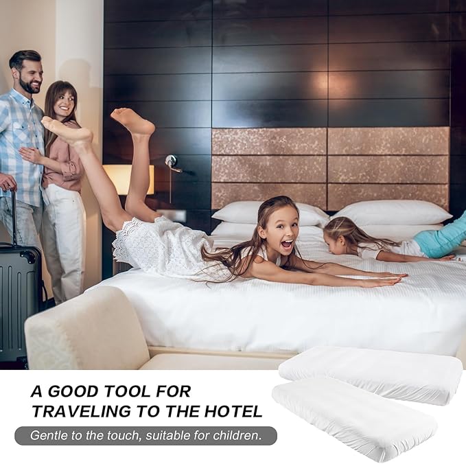Breling Kids Air Mattress Fitted Sheets Compatible with Intex Cozy Kidz (Sheet Only) Toddler Inflatable Mattress Sheets for Kids Sleepover Party Travel Camping Airbed(White,2 Pcs)