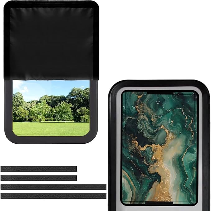 Green Marble Rv Door Window Shade Cover, Rv Blackout Curtains with Uv Protection, Cover Camper Door Window Shade