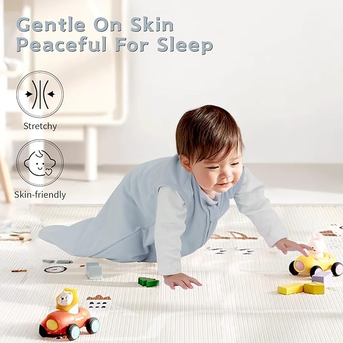 Baby Sleep Sack 6-12 Months,100% Cotton TOG 0.5 Wearable Blanket for Boys and Girls, 3 Pack 2-Way Zipper Lightweight Sleeping Bags for Toddler Newborn Infant