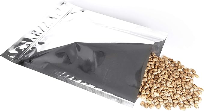 PackFreshUSA: Gallon 10" x 14" AirTight Seal-Top Mylar Bags – 500cc High-Capacity Oxygen Absorbers - Long-Term Food Storage - Heat Sealable - 50 Pack