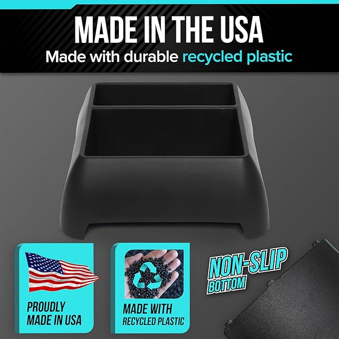 Moblorg Heavy Duty Storage Organizer for Vehicle Trunk, Garage, Under Sink Organizer, Recycled Plastic, Made in USA (Black)