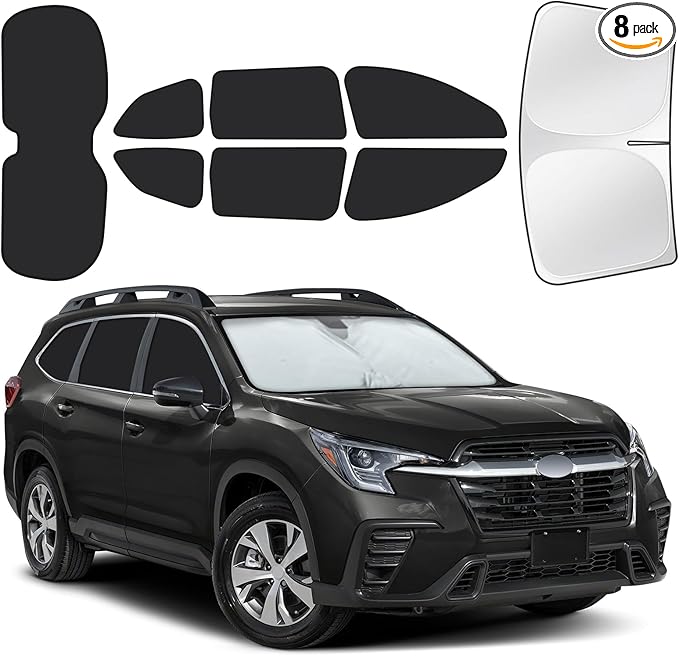 for Subaru Ascent/Evoltis 2019-2025 Car Window Shades, 8pcs Privacy Sun Shade Set for Front Windshield Side and Rear Windows, Full Window Covers Keeps Vehicle Cool for Camping Napping