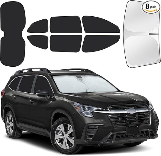 for Subaru Ascent/Evoltis 2019-2025 Car Window Shades, 8pcs Privacy Sun Shade Set for Front Windshield Side and Rear Windows, Full Window Covers Keeps Vehicle Cool for Camping Napping
