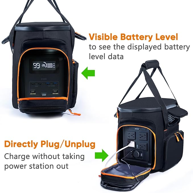 Heavy-Duty Portable Power Station Storage Case Compatible with DELTA 2 Pro Solar Power Bank Carrying Case for Outdoor Camping Essentials Carrying Case Only