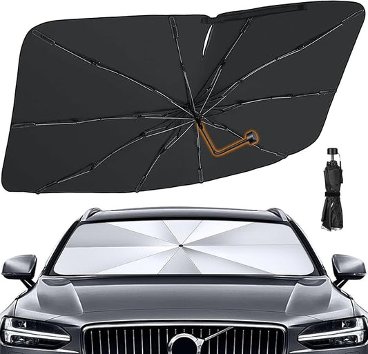 Windshield Sun Shade Umbrella, 55" x 31" Car Sun Shade Windshield Cover, Foldable Car Front Window Protector for Cars, SUVs, Hatchback