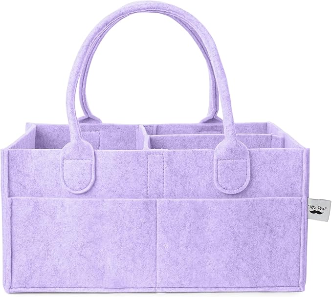 Mr. Pen- Baby Diaper Caddy Organizer, lavender dream, Baby Caddy Organizer with Handle, Compact Size, Collapsible & Portable