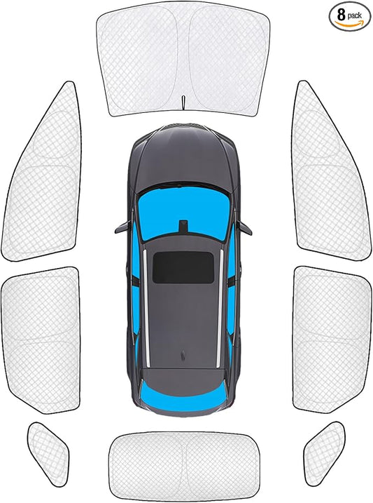 KMF 8pcs Thicken Sun Shades for Lexus RX 2023-2026 Accessories, RX350 Windshield Sunshade Full Car Window Covers for Side Rear, UV Block and Blackout Protect Privacy for Car Camping