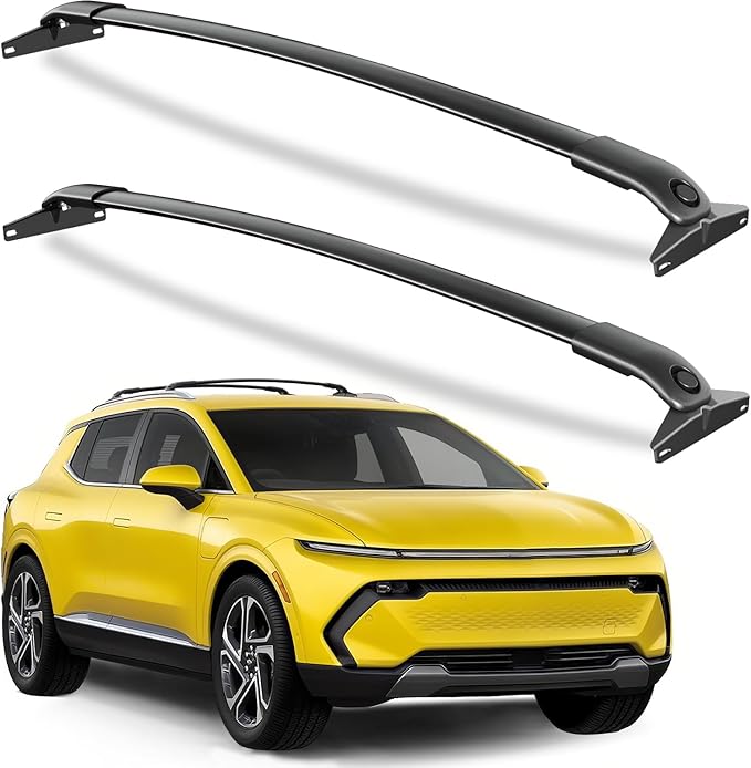 KINGGERI Cross Bars Roof Rack Compatible with Chevy Chevrolet Equinox EV 2024-2026 with Flush Side Rails，Aluminum Roof Rails Crossbars Rooftop Cargo Basket Carrier Bag Luggage Rails Black Accessories
