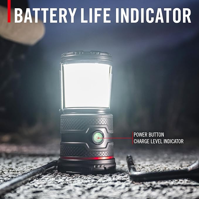 COAST EAL30R 1000 Lumen Rechargeable Emergency Camping Lantern with Warm, Day, Red & Red Flashing Mode, Foldeable Handle, 15 Hours of Runtime