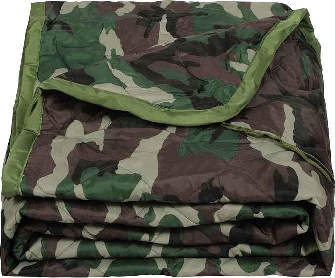 REDCAMP Military Camping Blanket, Water-Resistant Thermal Poncho Liner, Lightweight Insulated Outdoor Blanket for Hiking Camping with Compression Carry Bag