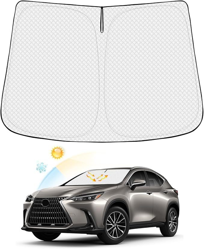Canvcle Windshield Sun Shade for Lexus NX NX250 NX350 NX350h NX450h+ 2022-2025 2026 Accessories Thicken 6-Layer Front Window Sunshade Cover Sun Visor Protector Foldable Block UV Rays Keep Vehicle Cool