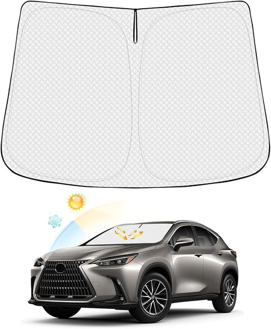 Canvcle Windshield Sun Shade for Lexus NX NX250 NX350 NX350h NX450h+ 2022-2025 2026 Accessories Thicken 6-Layer Front Window Sunshade Cover Sun Visor Protector Foldable Block UV Rays Keep Vehicle Cool