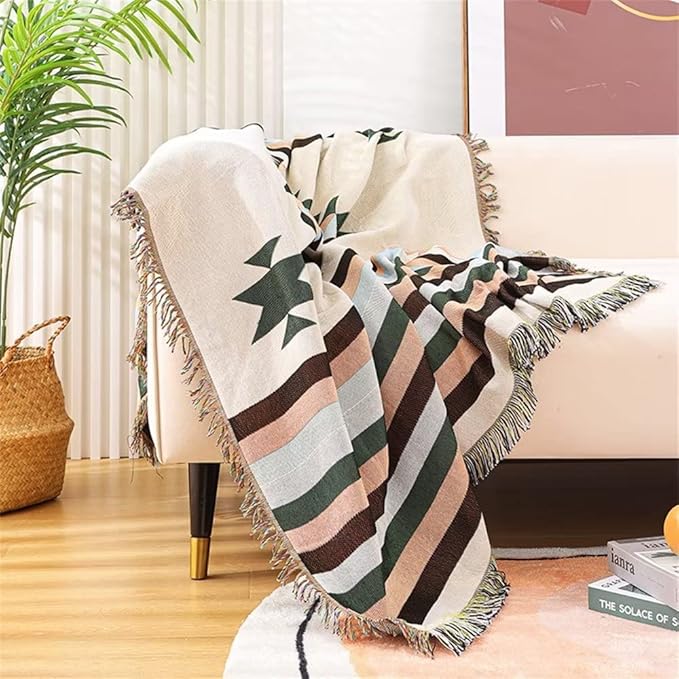 Lqprom Southwest Throw Blankets Aztec Southwestern Throws Cover Boho Native American Blankets for Gift Sofa Table Bed Living Room Decor Outdoor Camping Picnic Tent Beach Car Traveling 63"x87"