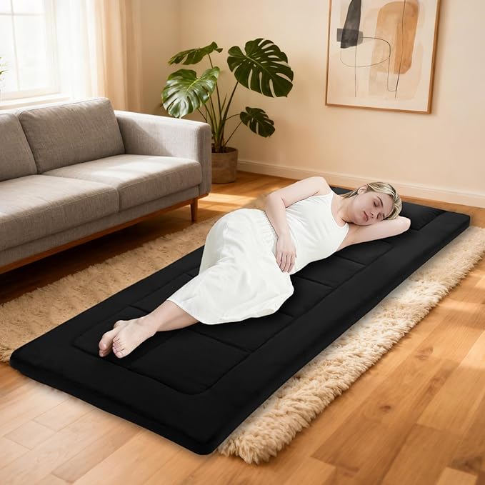 COLMERD Portable Camping Cot Mattress 80 x 36 Inches Sleeping Mat with Waterproof Anti-Slip Bottom Floor Mattress Easy to Carry for Guest Tent Lawn Yard Camping Cot Easy to Store
