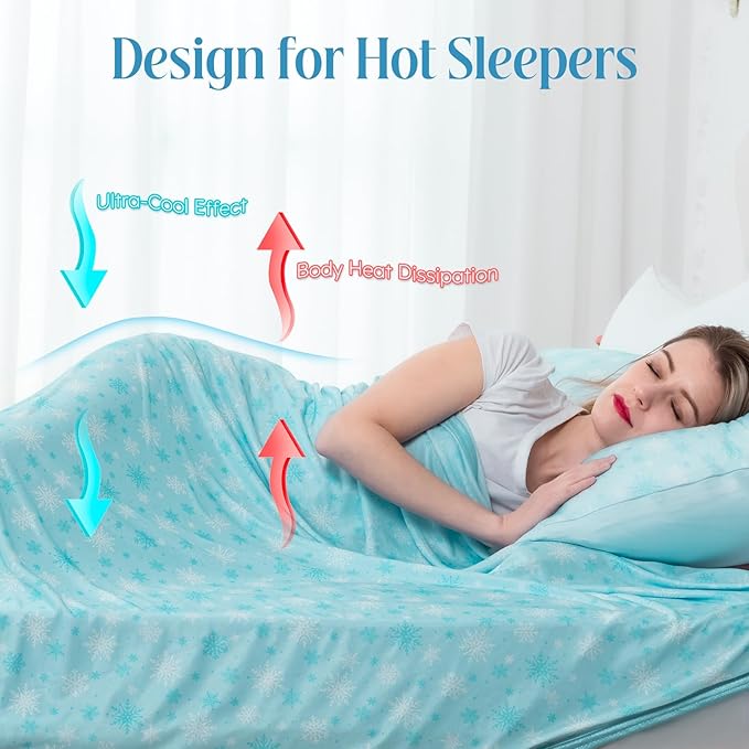 OIGAE Cooling Blanket for Hot Sleepers - Soft & Lightweight Summer Cold Blanket for Night Sweats | Perfect for Bed, Couch, Sofa (Green, Twin 60" x 80")