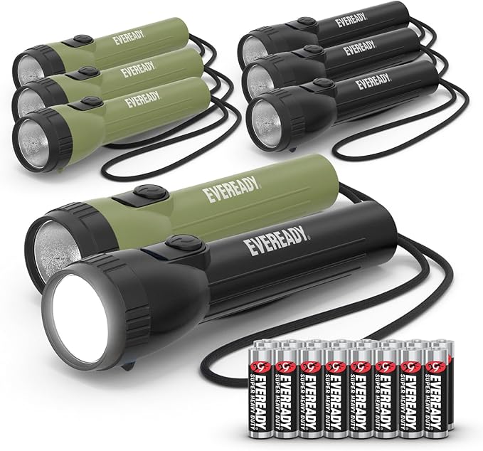 Eveready LED Flashlight Bright Reliable Flashlights for General Purpose, Great for Camping, Car, Emergency Storm Power Outage Handheld Flashlight (Batteries Included)