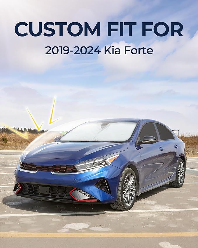 for Kia Forte 2019-2024 Car Window Shades, 6pcs Privacy Sun Shade Set for Front Windshield Side and Rear Windows, Full Window Covers Keeps Vehicle Cool for Camping Napping