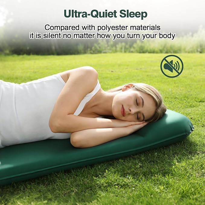 Memory Sleeping Pad with Electric Pump, 3.15" Ultra-Thick Foam Sleeping Mats for Camping, 9.5 R-Value Insulated Self Inflating Sleeping Pad with Pillow for Car Travel Tent