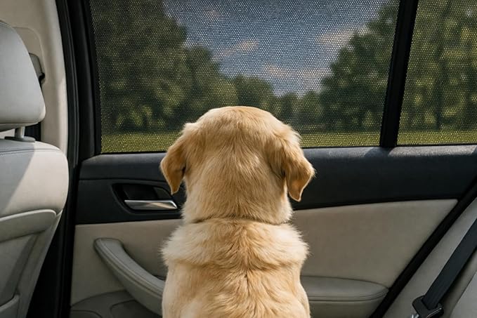 XXL/Car Side Window Shades for SUVs - Baby Protection from Sun (97% UV Reduction), Heat, Bugs & Privacy, Double-Layered Stretchy Mesh Screens, 2-Pack by Qualizzi