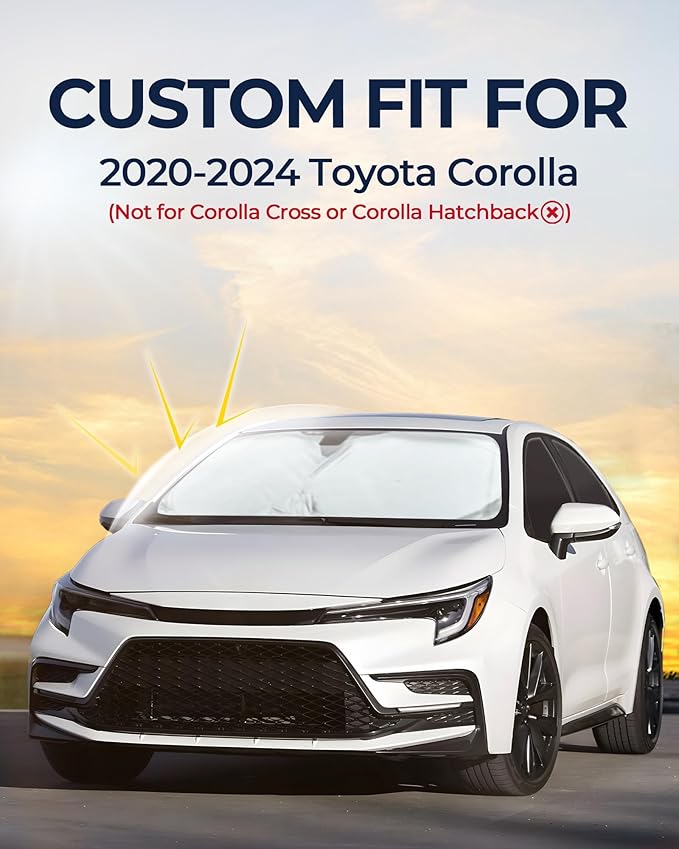 for Toyota Corolla 2020-2024 Car Window Shades, 6pcs Privacy Sun Shade Set for Front Windshield Side and Rear Windows, Full Window Covers Keeps Vehicle Cool for Camping Napping