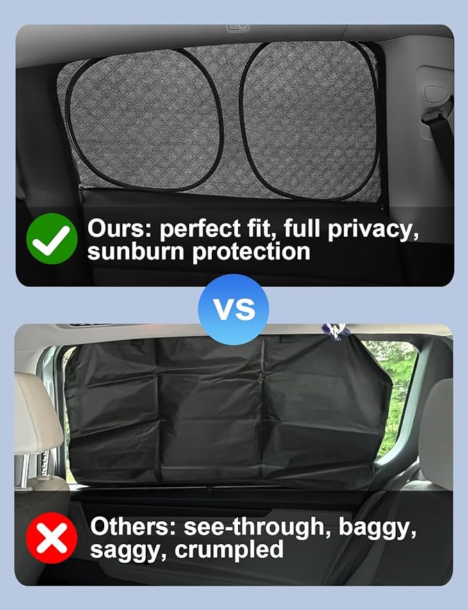 8PCS Upgraded for Tesla Model Y Window Shade Covers Thicker 5-Layer Material Sun Darker Windshield Sunshade Side Window Privacy Shade for Tesla Model Y Accessories 2024 2023 2022 2021 2020