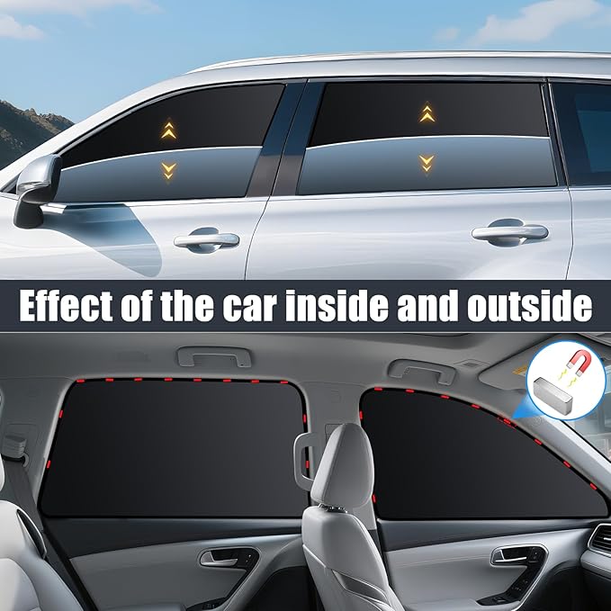 ZATOOTO Car Window Shades for Toyota RAV4 2019-2024, 4 Pcs Magnetic Car Window Covers - 100% Block Light Privacy Curtains, Side Window Sun Shade for Baby Breastfeeding, Sleeping, Camping