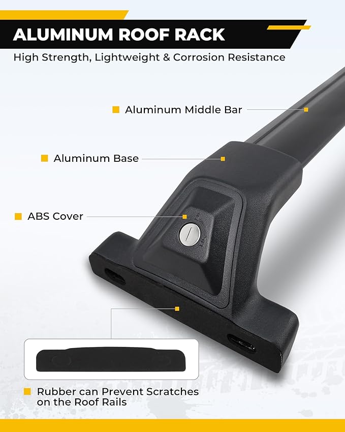 265LBS Lockable Cross Bars Roof Rack Fit for Chevrolet Chevy Trailblazer 2021-2026 Aluminum Crossbars Cargo Bar Luggage Baggage Carrier Rooftop Accessories, for Storage Bag Kayak Canoe Bike