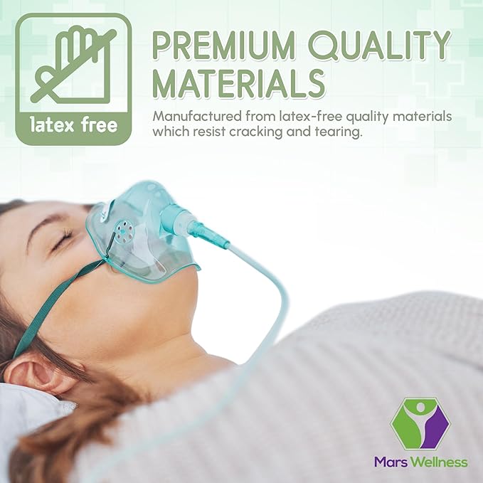 Mars Wellness Oxygen Tubing - Premium Green Crush Resistant Oxygen Tubes - 25 Foot - Pack of 5 Tubes