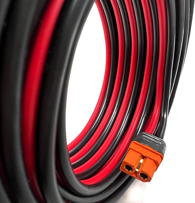 XT60 Male to Female Cable - 12AWG Solar Charging Cable Extension - Compatible with EcoFlow Portable Power Station & Solar Generator (20FT)