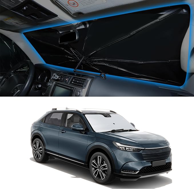 Windshield Sun Shade Umbrella for Honda HRV 2016 2017 2018 2019 2020 2021 2022 HR-V Accessories Foldable Sunshade Sun Blocker Comes with Storage Bag