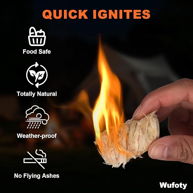 1.8 Lbs Fire Starter - Fire Starters for Campfires, BBQ, Fire Pit, Chimney, Smoker, Pizza Oven, Wood Stove, Charcoal Starter, Fire Starters for Grill, Firestarter