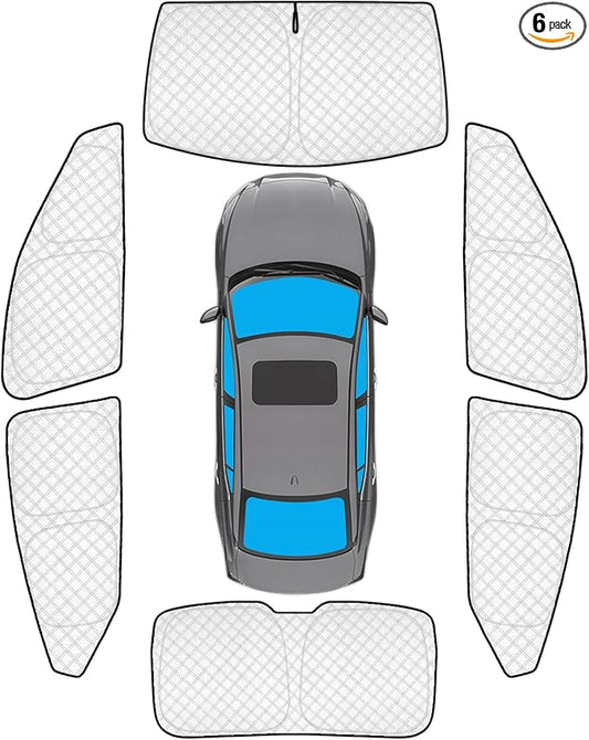 KMF 6pcs Thicken Full Window Sun Shades for Nissan Altima 2019-2025 Accessories, Car Window Covers Sunshade for Windshield Side Rear, UV Block and Privacy Blackout for Car Camping Outdoor