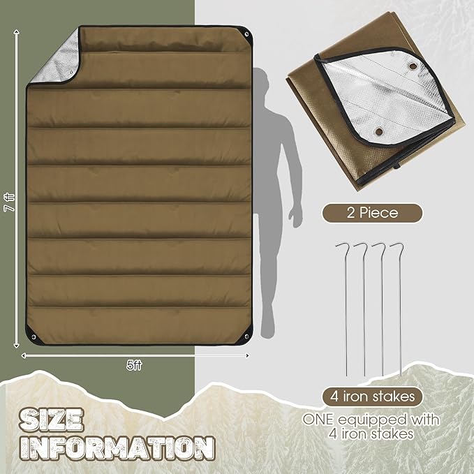 Kingdder 2 Pcs Heavy Duty Emergency Blankets for Survival Camping Blanket Insulated Tarp 60 x 82 Inches Outdoor Waterproof Thermal Reflective Tarp Tent Insulation for Camp Hiking Picnic