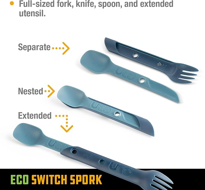 UCO Recycled ECO Switch Spork 2-Piece Integrated Camping Utensil Set