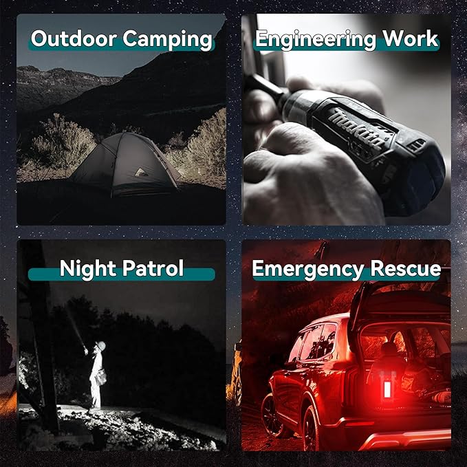SUNREI Rechargeable LED 2000LM Flashlight, 8 Light Modes Portable Camping Lantern, 18000mAh Power Bank, IP67 Waterproof for Emergencies Power Outages, Hurricane Emergency, Hiking, Home, etc