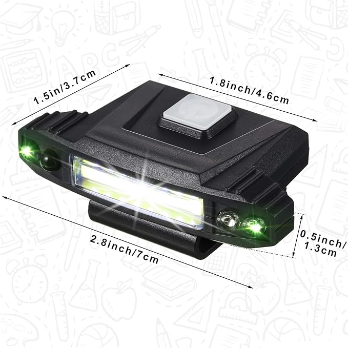 Mudder 2 Pieces Ultra Bright Mini LED Clip on Cap Light USB Rechargeable Hat Visor Waterproof Cap Light Flashlight Headlamp for Fishing Camping Running Hard Hats Helmets, 4 Modes