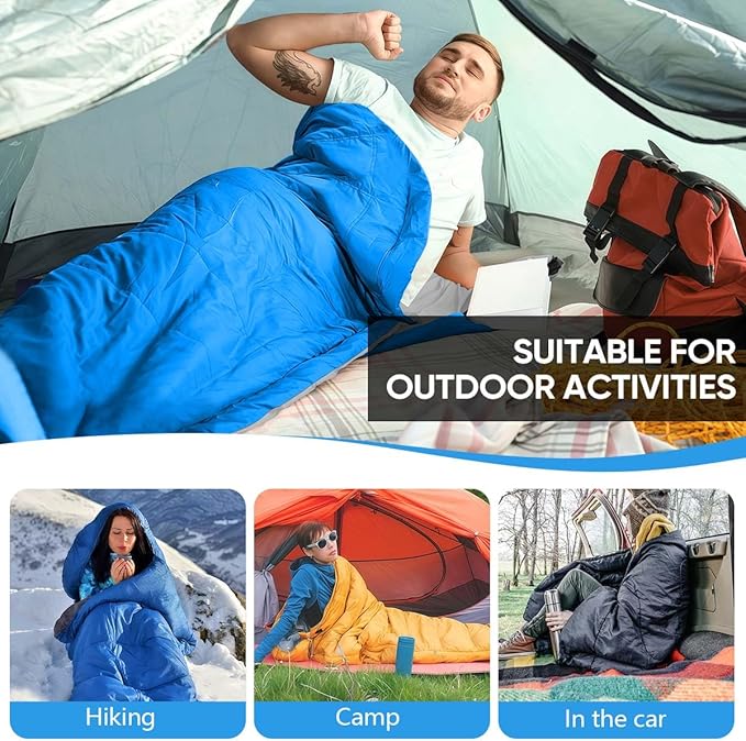 OBTANIM Sleeping Bags Portable Waterproof Camping Sleeping Bag for Adults Kids 4 Seasons Cold Weather or Warm Backpacking Hiking Travel Indoor Outdoor Use
